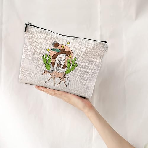 Miniatura 3 de Bolsa de maquillaje de vaqueras y caballos occidentales, bolsas de cosméticos de viaje para mujeres y niñas, bolsas de cosméticos de Rodeo del oeste