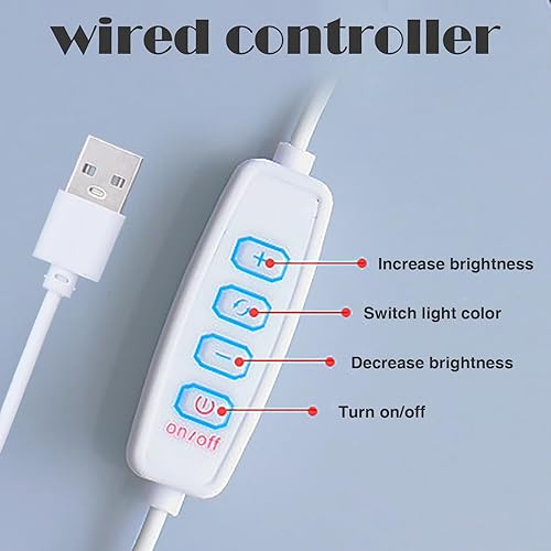 Miniatura 9 de Bonita lámpara de mesa elegante, pantalla de tela plisada, base de cerámica, color de luz ajustable y brillo, alimentada por USB, exquisita luz LED