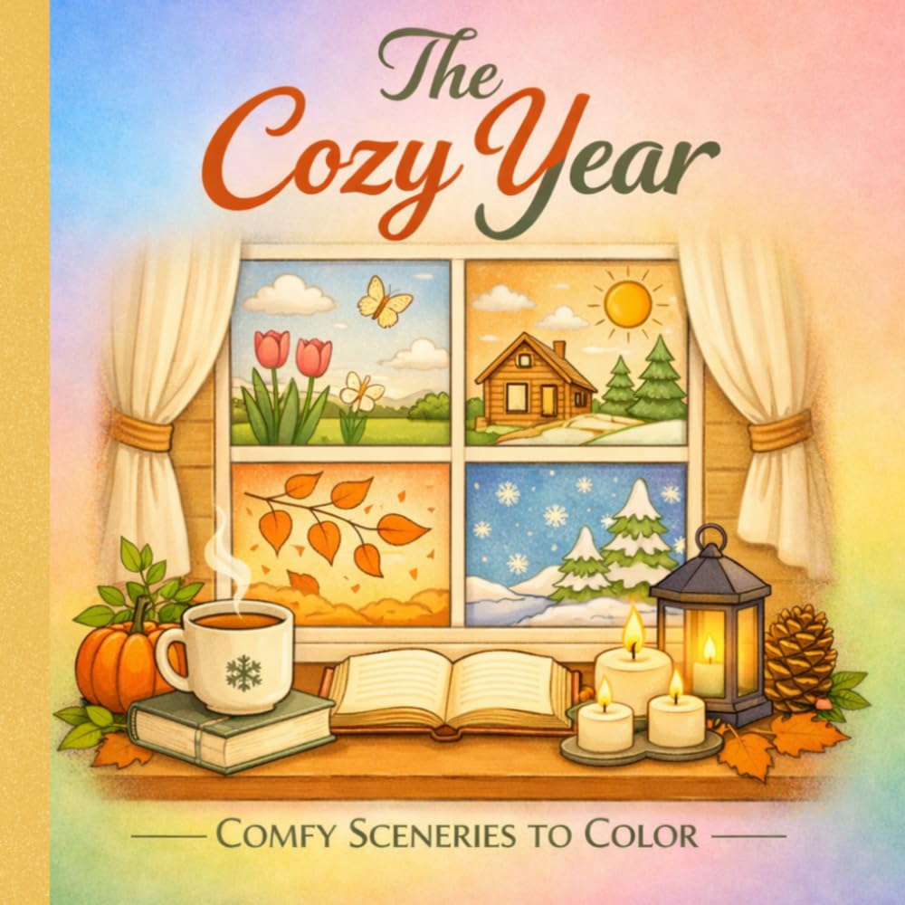 The Cozy Year: Comfy Sceneries to Color