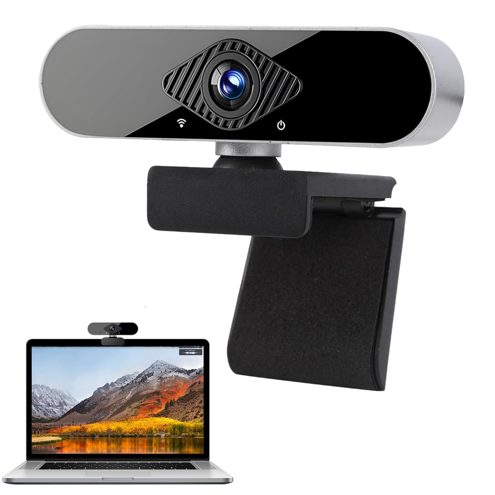 Webcam Full HD 1080P con micrófono Incorporado, cámara Web USB Plug & Play | Rotación 360° Corrección automática de la luz para PC Portátil Mac Linux Transmisión en vivo, juegos, estudios