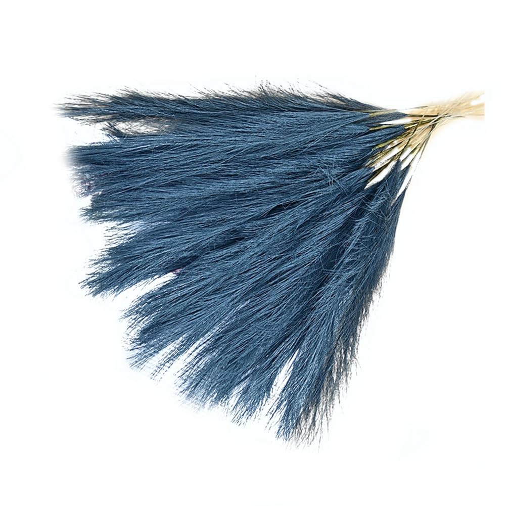 Figgritid Navy Blue 16.9 Inch Artificial Pampas Grass, Pampas Grass, Boho Decoration, Flower
