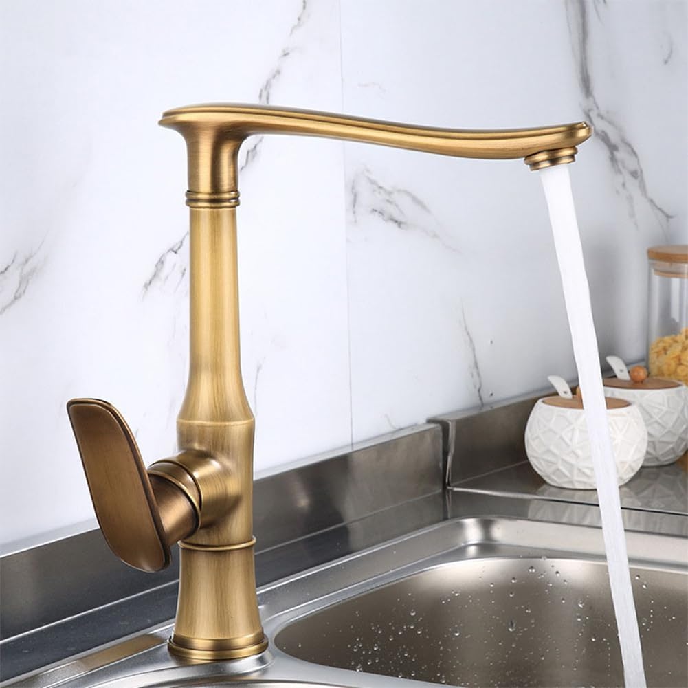 Robinet de cuisine rétro mitigeur évier laiton bronze à levier unique