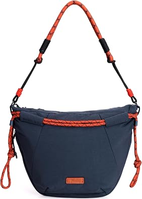 Drawstring Crossbody Bag 2-in-1 Convertible Shoulder & Handbag Lightweight Nylon Sling Purse for Daily Casua
