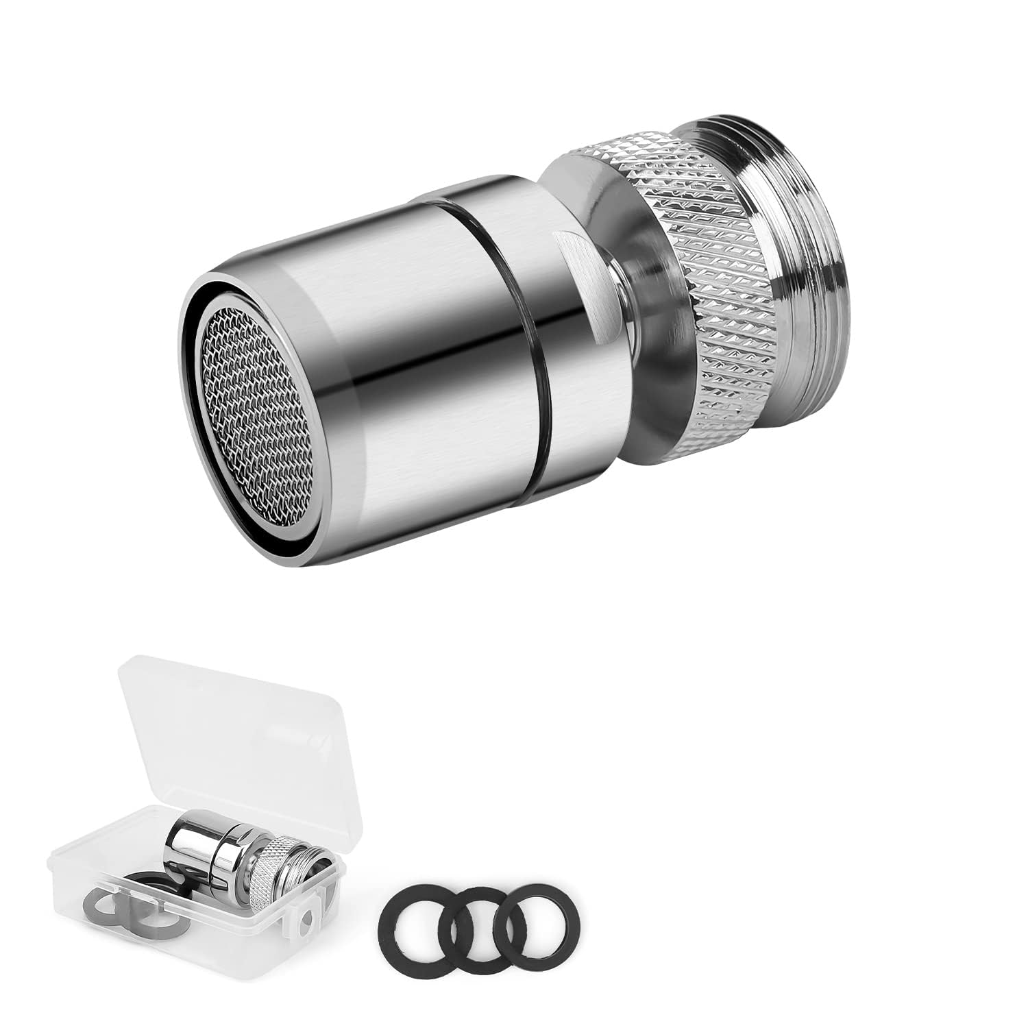 WJUAN Anti-Slip Tap Aerators, Aerator Rotatable 360°Splash Water Saver Kitchen Sink Aerator for Kitchen and Bathroom Faucets with External Thread M22 or Internal Thread M24
