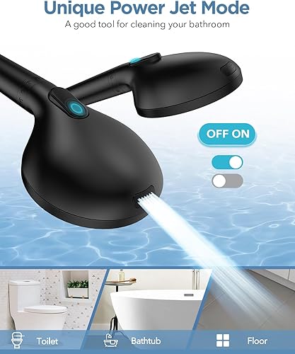 Miniatura 4 de Cabezal de ducha de mano con filtro negro mate, alta presión, 10 modos de pulverización, cabezal de ducha filtrado con manguera, soporte y filtros