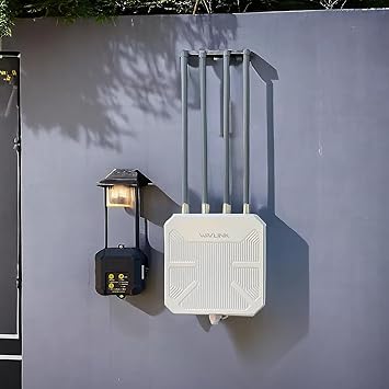 WAVLINK 2026 AX3000 WiFi 6 Wireless Outdoor Repeater, Long Range Outdoor WiFi Extender with Dual Band/PoE/IP67 /600mW of Power/Up to 256 Devices Work with Starlink, Support for Farm, Campsite