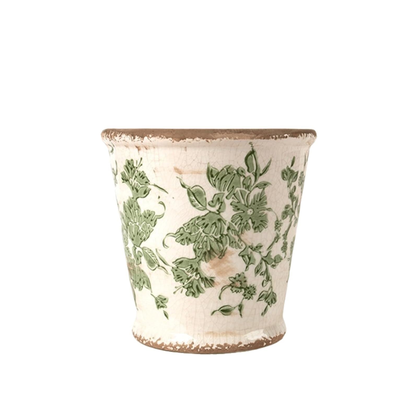 Pots de fleurs en céramique vert 16,5 cm plantes d intérieur et porche
