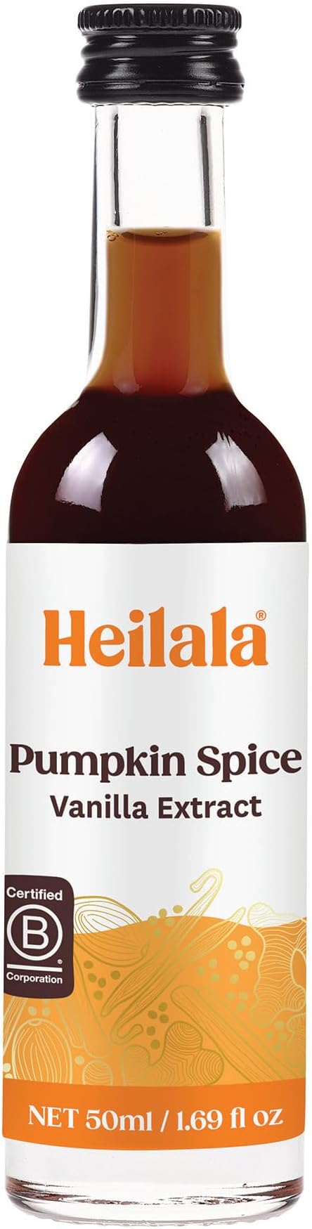 Pumpkin Spice Vanilla Extract – Heilala Pure Vanilla infused with Pumpkin Spice Extract, Perfect for Baking, Desserts and Drinks, Made using Hand-Selected Vanilla Beans from Polynesia, 1.69 fl oz