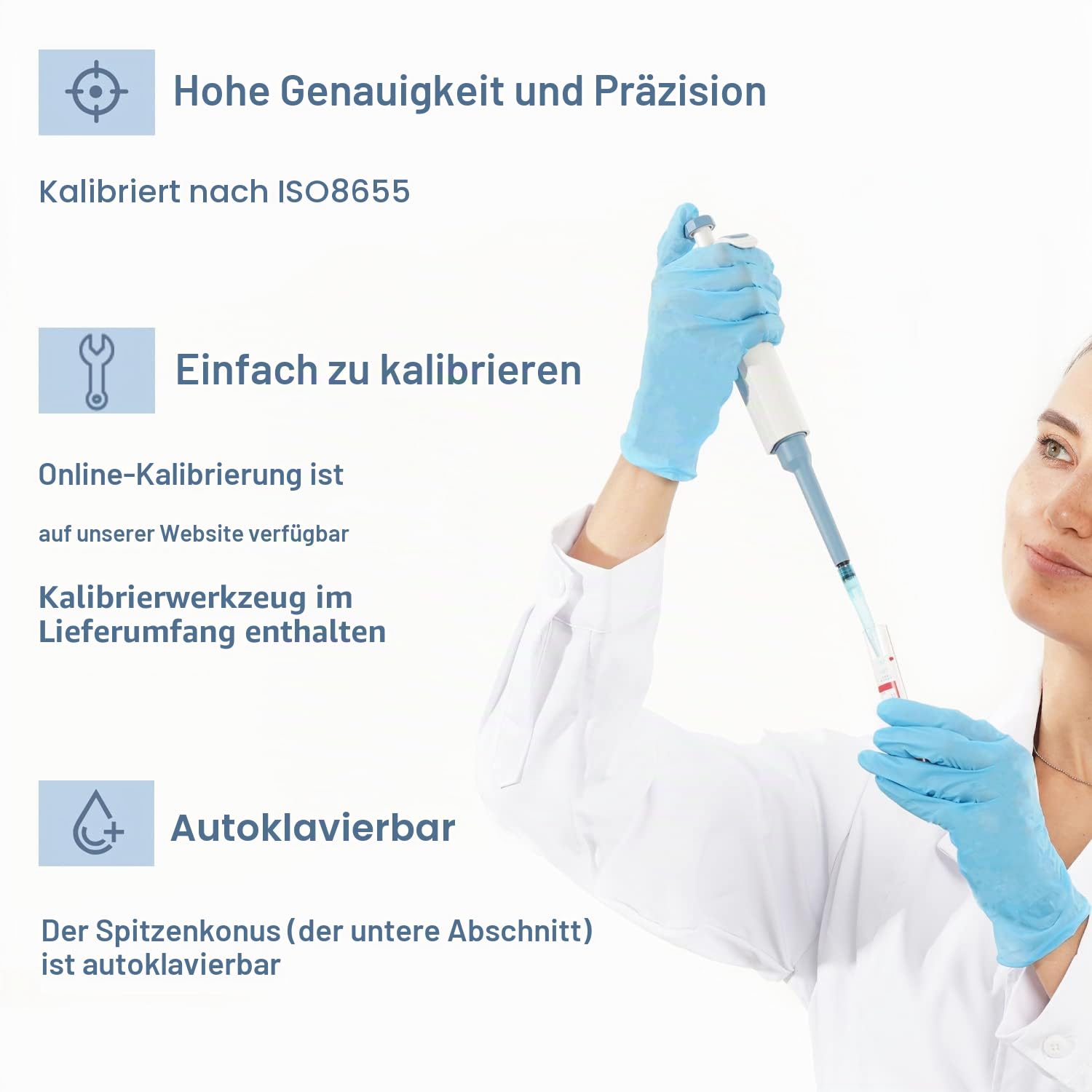 ONiLAB 100-1000μl Labor Einkanal Pipette Scientific Labormikropipette Handbuch Einstellbares Volumen, Hochpräzise, Pipettierer