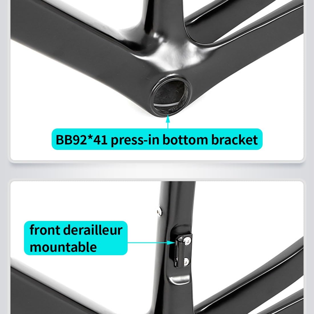 700C Carbonio Gravel Telaio per Bici da Strada 45/48/51/54cm Leggero Freno A Disco Telaio F12x100mm R12x142mm Telaio Perno Passante Passaggio Cavi Interno Nero Opaco(54cm)