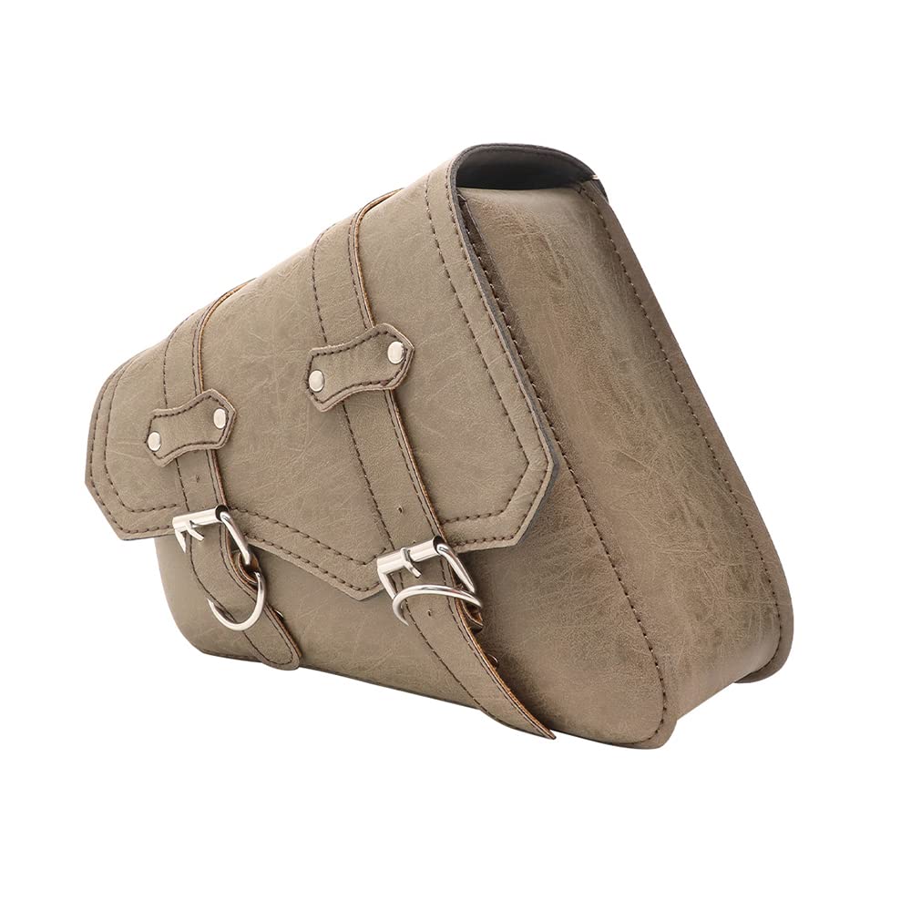 Sacoche de Selle de Moto en Cuir PU Universal Motos Sacs à Outils Kaki