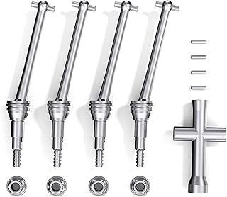 HYPER GO 16410S 1:16 Scale RC Car Upgrade Accessories Front Rear Metal Drive Shaft CVD Set, Spare Parts RC Vehicle Rotor Shafts for H16GT & H16DR & H16BM & H16SC (4 Pcs)