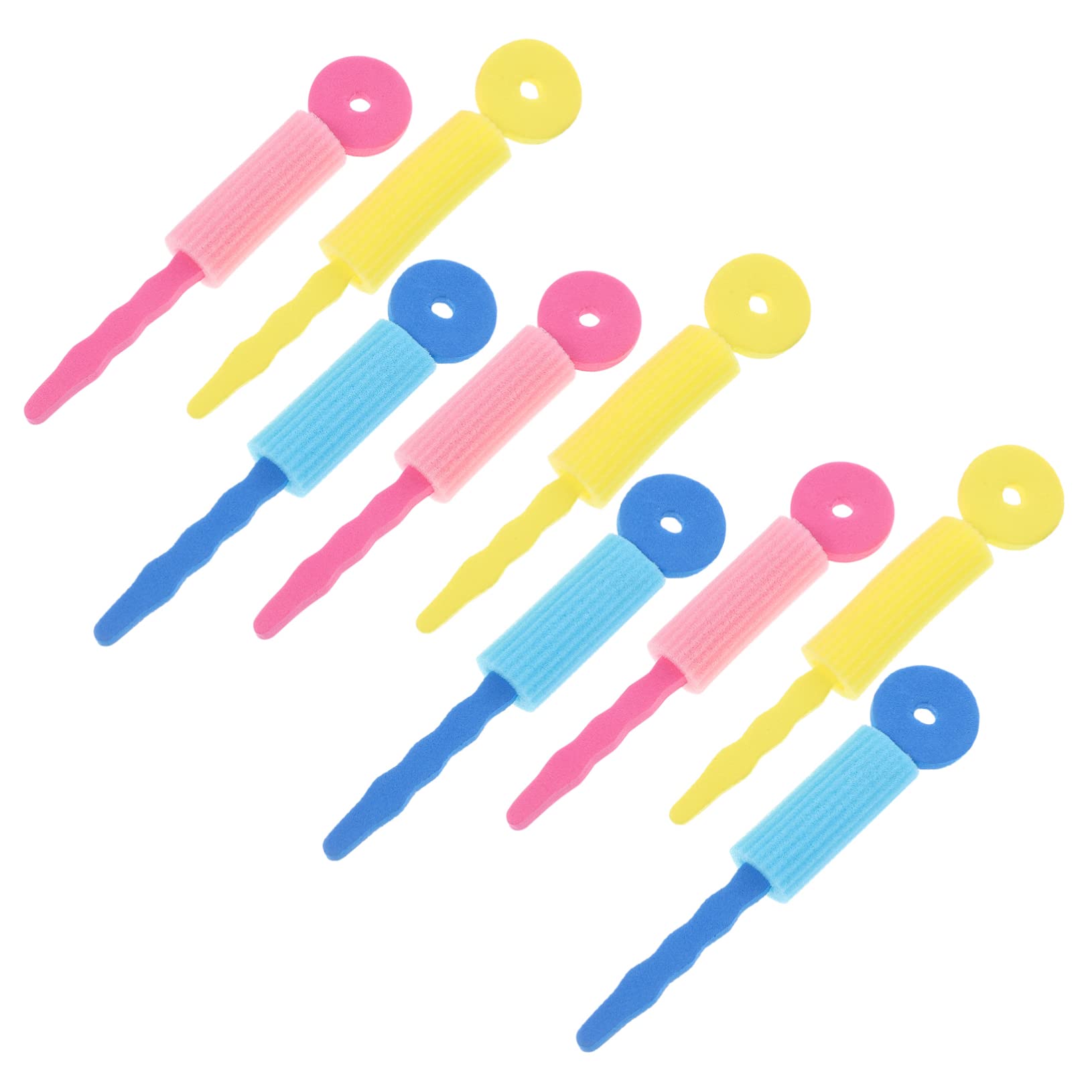 Beatifufu 9pcs Spiral Curling Iron Rollers - Satin Foam Sponge Rollers for Long and Short Hair Curling and Perming
