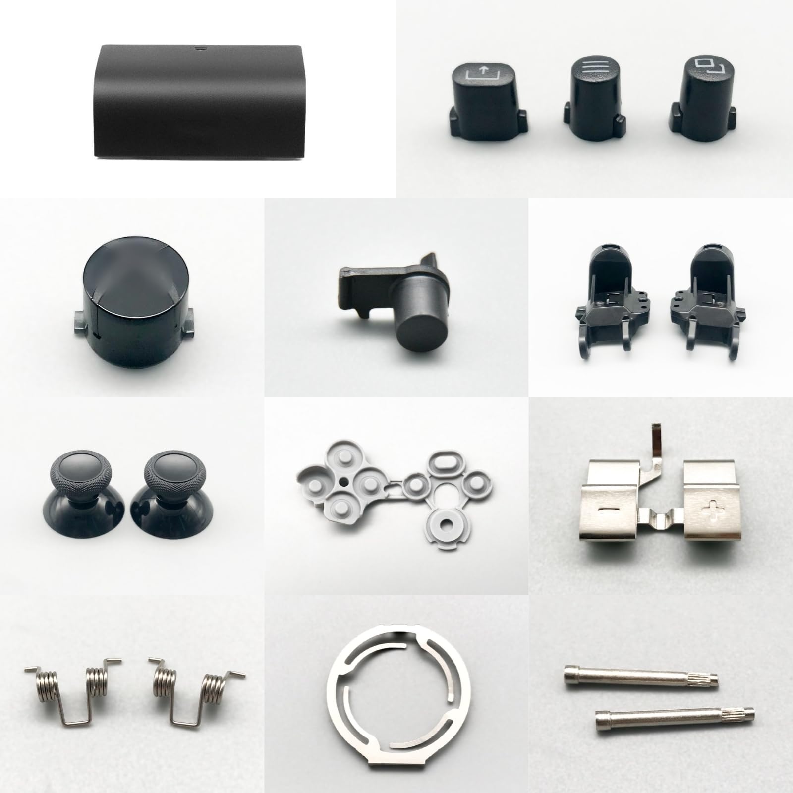 Kit Guscio di Ricambio per Controller Xbox Serie X/S - Custodia Telaio Centrale Guide Laterali Pulsanti ABXY Paraurti LB RB (Nero)