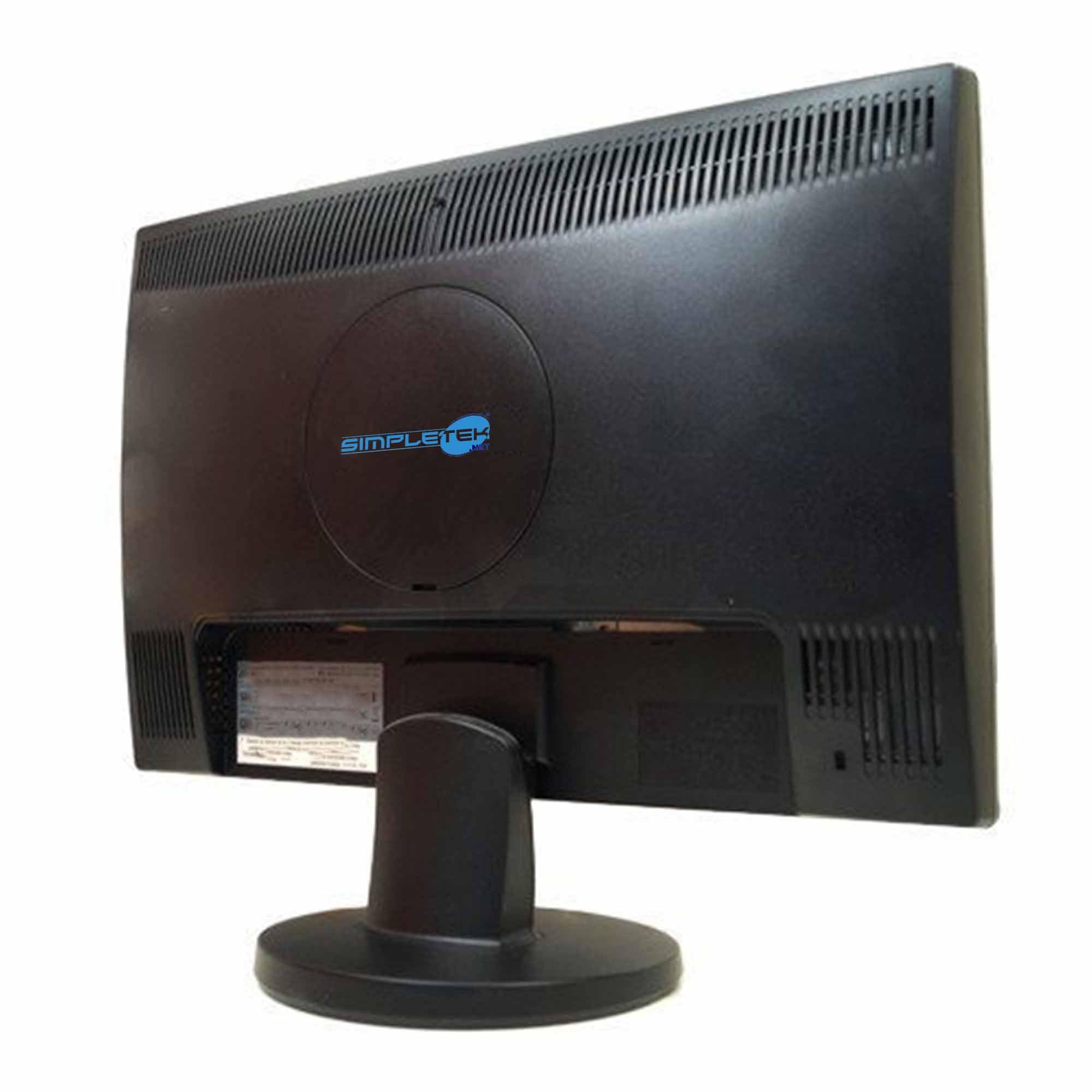 SIMPLETEK - Monitor Schermo da 19" HD 16:10- VGA | Montaggio a parete | Ottimo per casa e lavoro d’ufficio | Base inclusa (Ricondizionato)