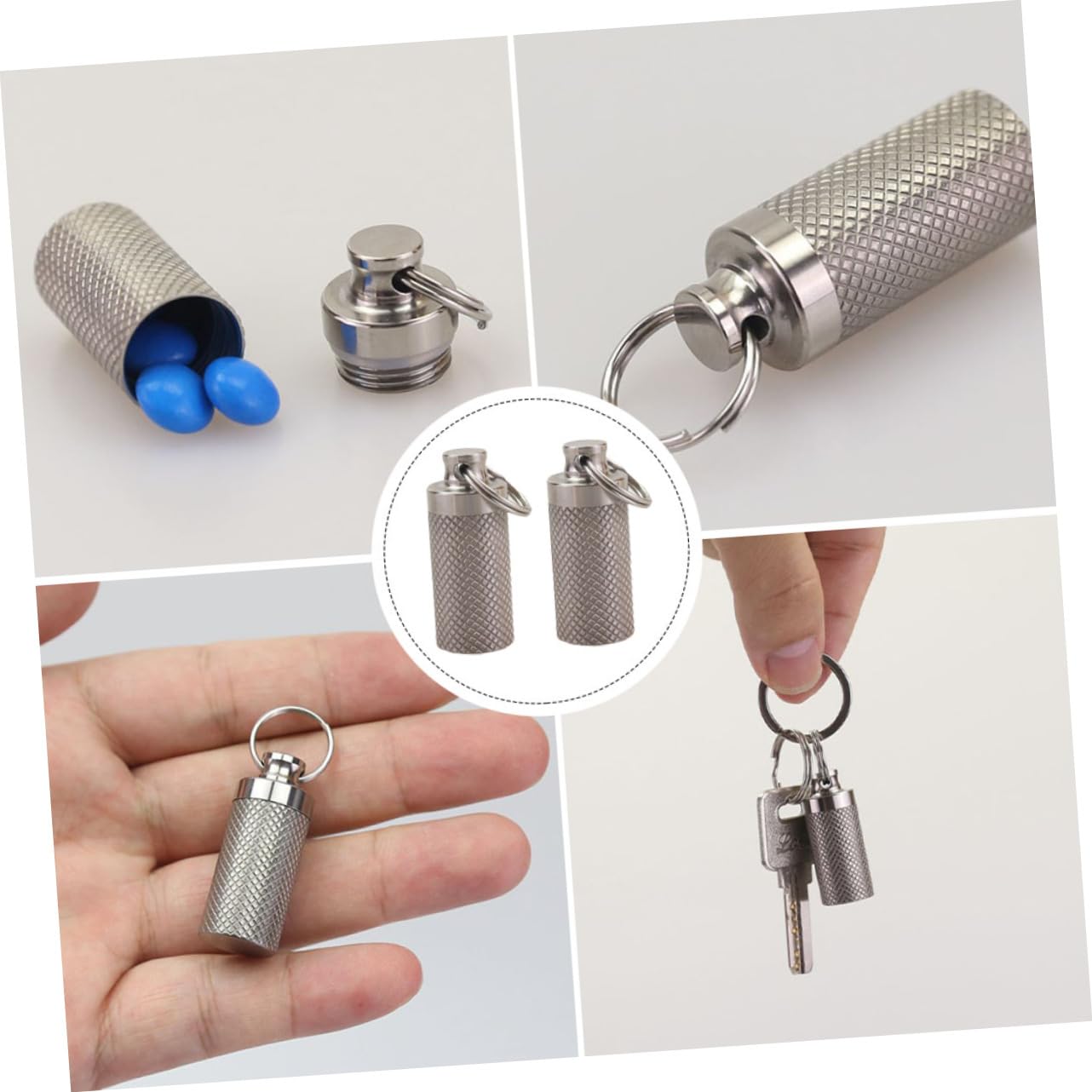 minkissy 6stücke Tragbare Wasserdichte Pillenflaschen Aus Metall Kompakte Tablettendose Für Unterwegs Für Reisen Outdoor-aktivitäten Und Tägliche Verwendung