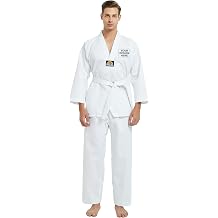 TopTie Customized Taekwondo Uniform for Kids Adults, TKD Dobok Uniform with Belt, Martial Arts Training Suit