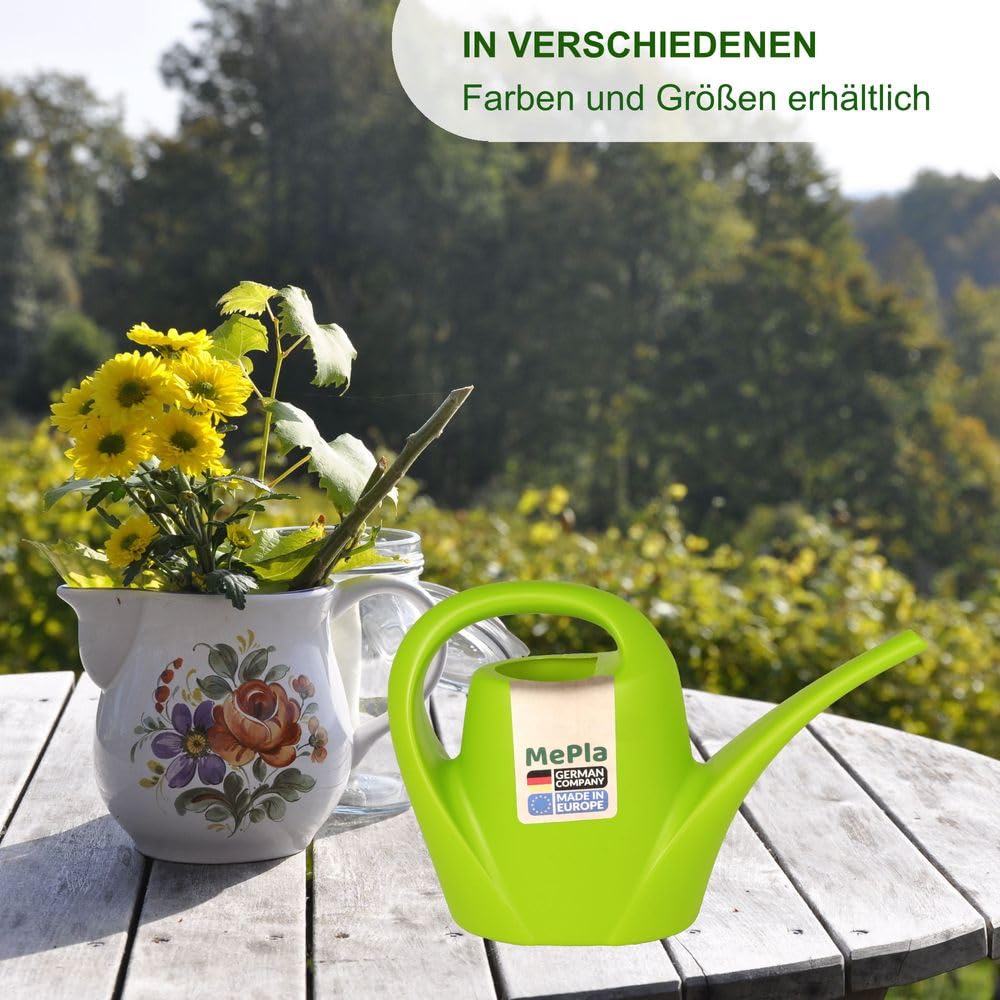 MePla - Regadera de 3,0 l para interiores – verde limón, resistente a la intemperie de plástico resistente a los rayos UV