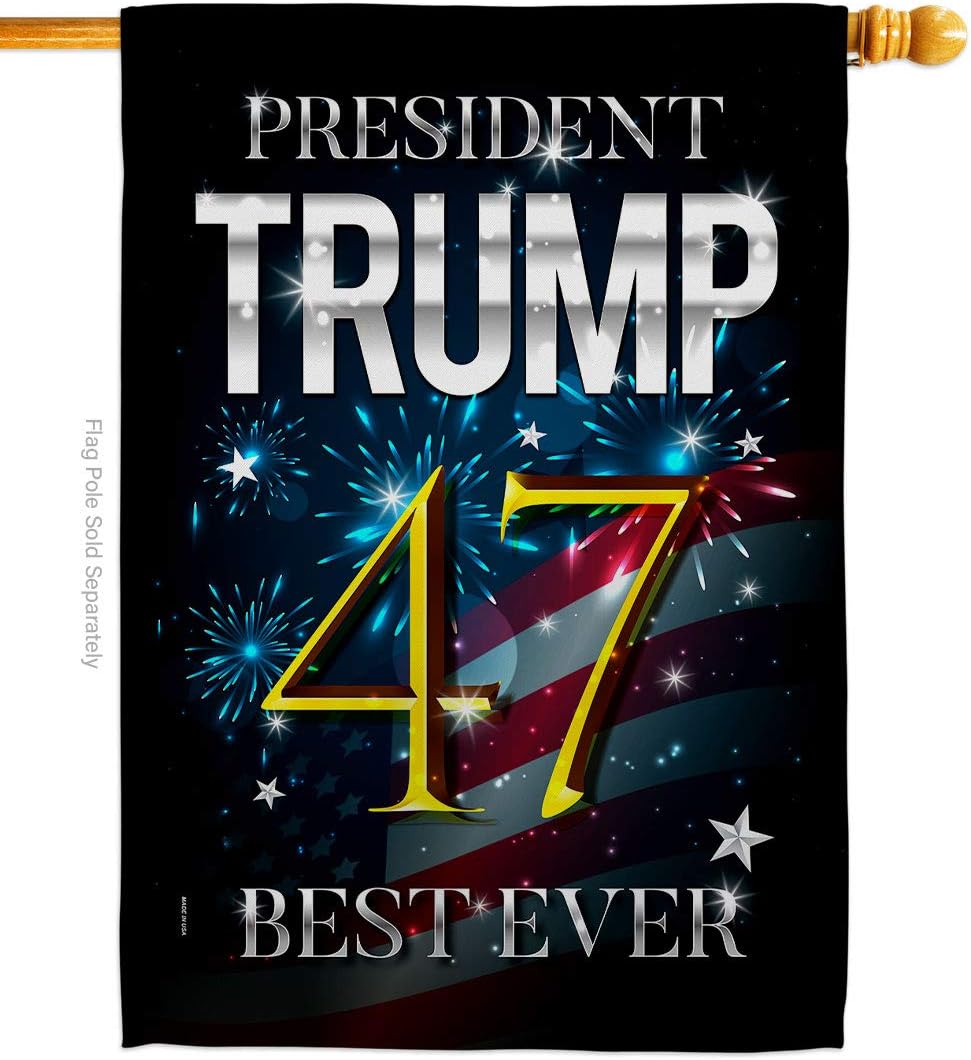 Trump Flag 46 Best Ever House Flag Patriotic Vote Keep America President Republican Party United State American Election Banner Small Garden Yard Gift Double-Sided, Made in USA