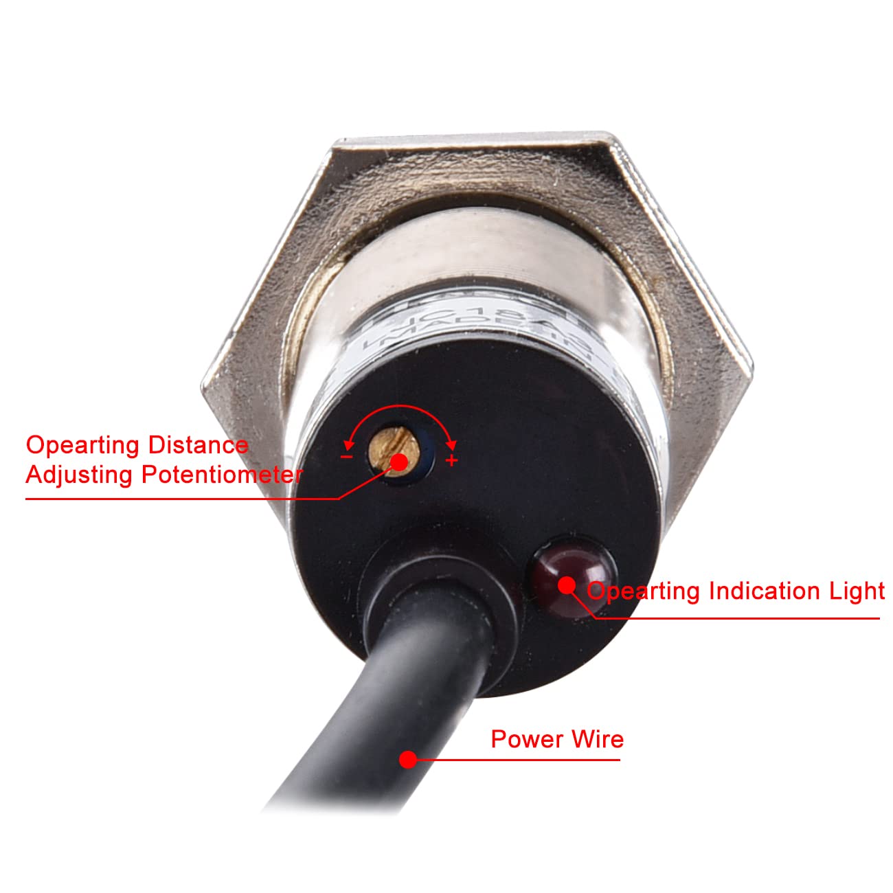Heschen Capteur De Proximité Inductif M8 LJ8A3-2-Z/BY-G - Détection 2mm - PNP NO - 10-30VDC