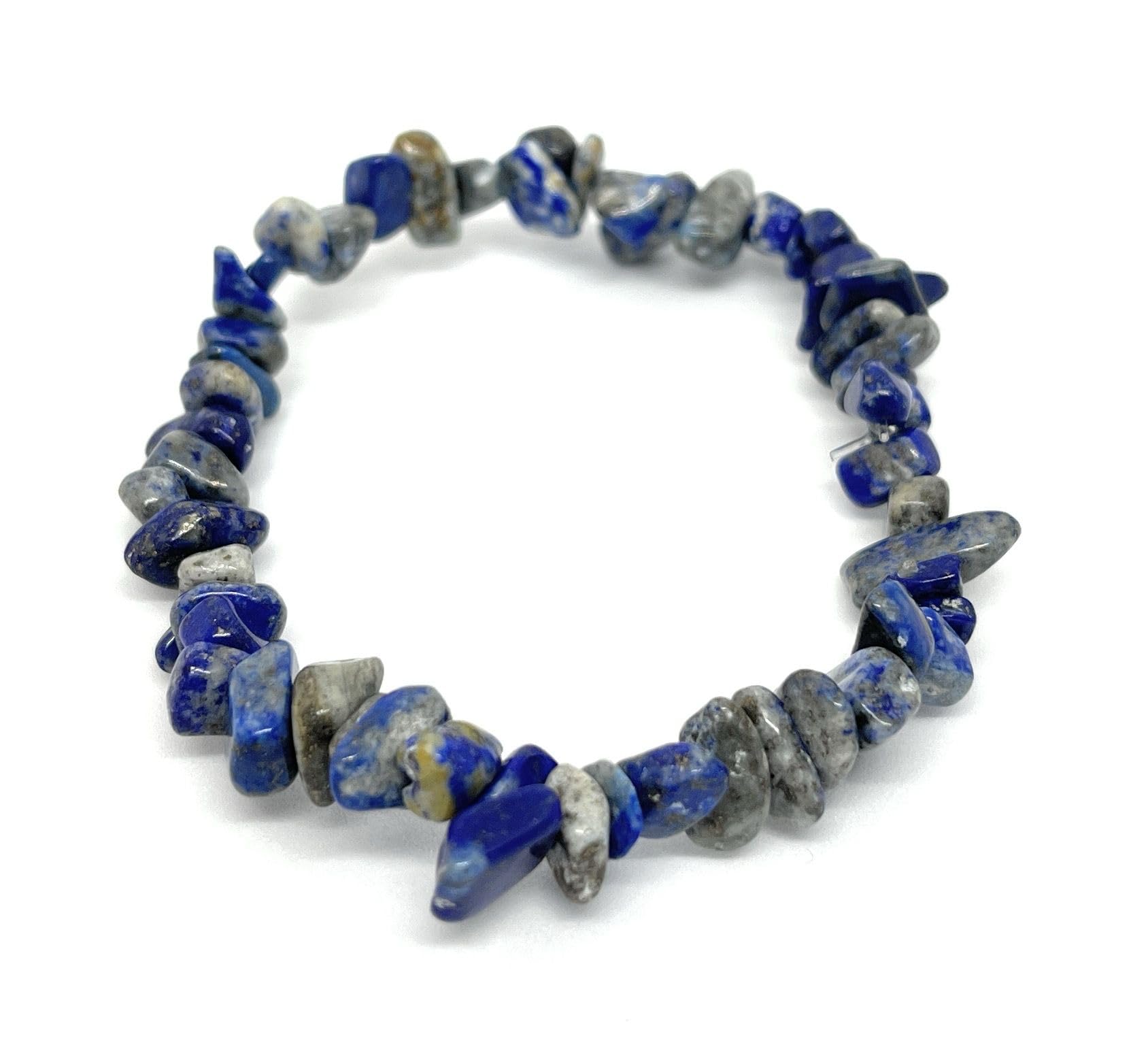 GenericLapis lazuli Bracelet Natural Crystal Gemstones Jewelry, made by 2-8mm chips with original healing stones.Unisex, elastic string.