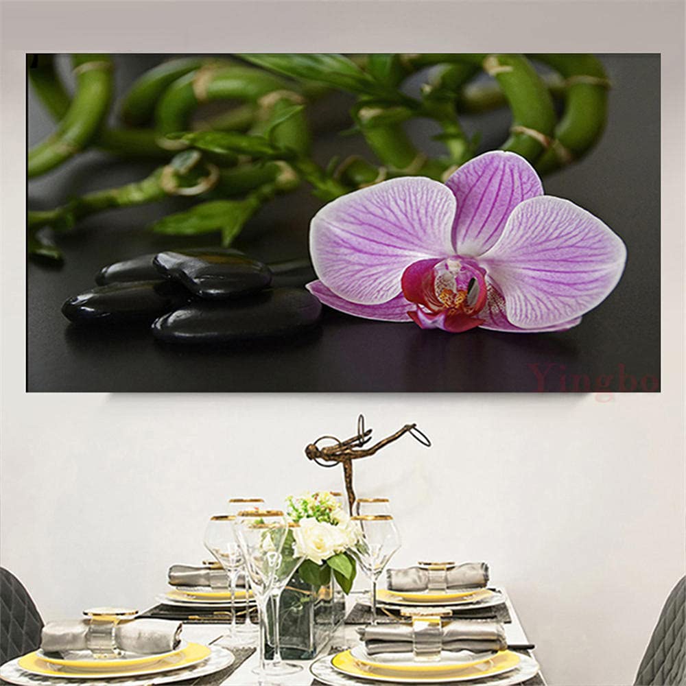 Peinture diamant 5D orchidée grand format 80x220 cm avec strass ronds pour décoration murale salon