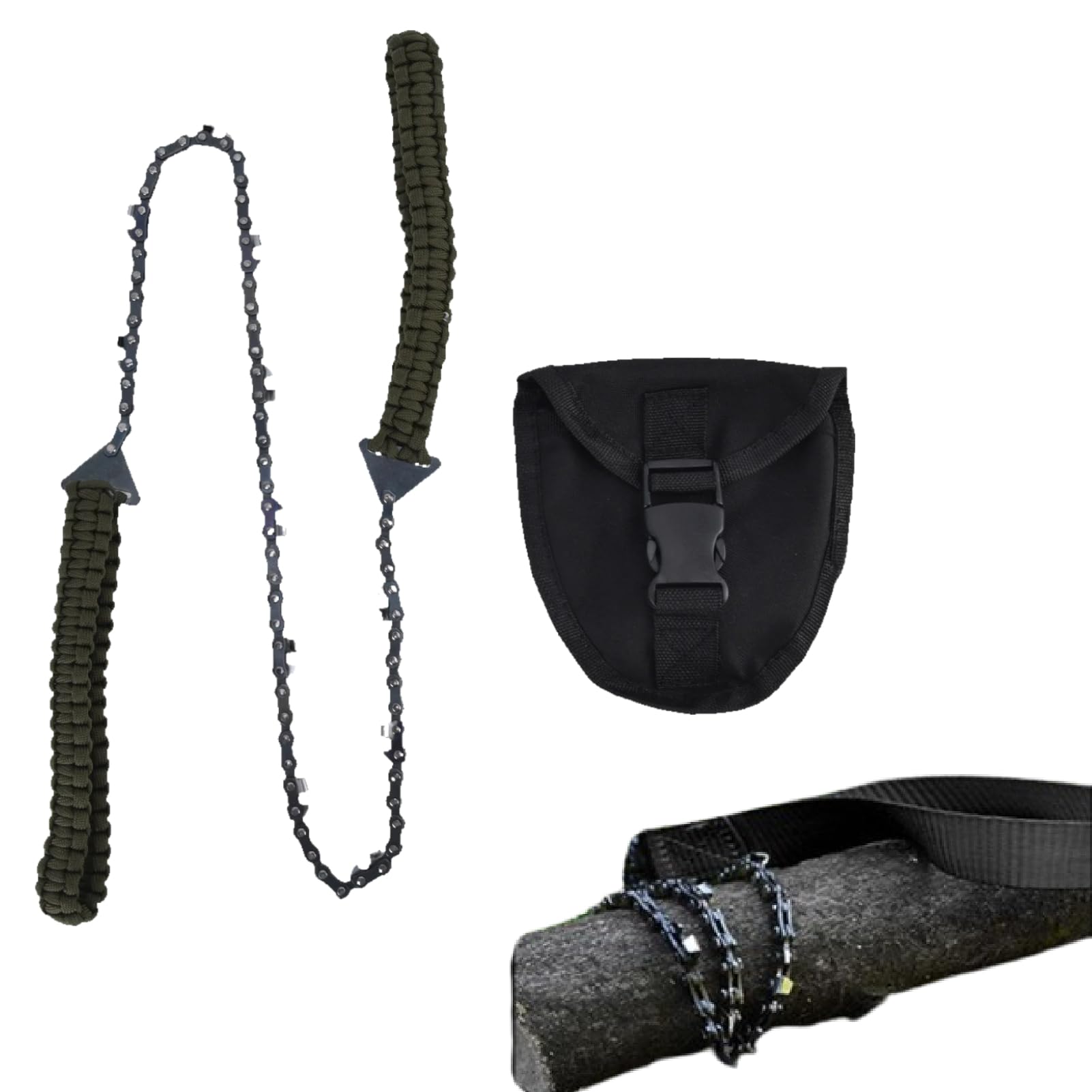 24inch Pocket Chain Rope Saw,Pocket Chainsaw with Handle,Outdoor Camping Hand Rope Chain Saw Portable Wood Cutting Pocket Chainsaw for Garden