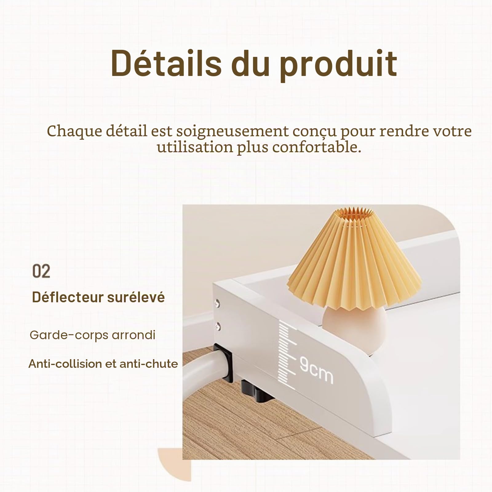 Table De Lit Avec Roulettes，Bureau Mobile Multifonctionnel Poste De Bureau RéGlable En Hauteur Et En Longueur Table MéDicale Roulante De De Plateau De Nourriture Table D'Ordinateur(Color:Bois)