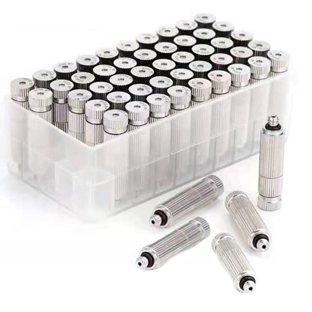 Boquillas nebulizadoras de alta presión, 50 piezas de accesorios for tuberías de riego por aspersión con boquilla de pulverización de 0,1 MM ~ 0,8 MM(Stainless Steel,3 Sections 0.5mm Orifice Dia)