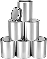 QWORK 6 Pack 1 Quart Metal Paint Cans with Lids - Durable Tinplate Containers for Crafts, DIY, Storage & Solvents