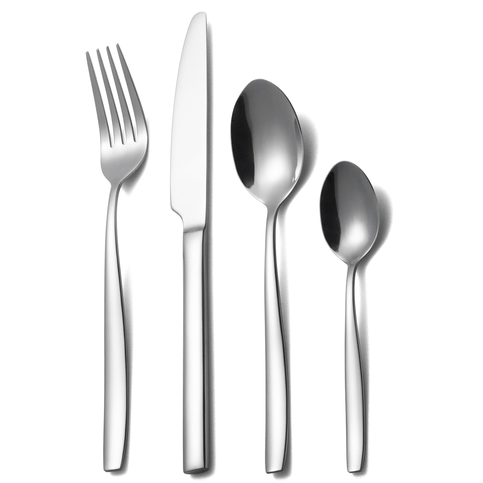 Alata Bristol Edelstahl Poliert Besteck Set 8 Personen, Essbesteck 32 teilig, Glänzend, Spülmaschinenfest