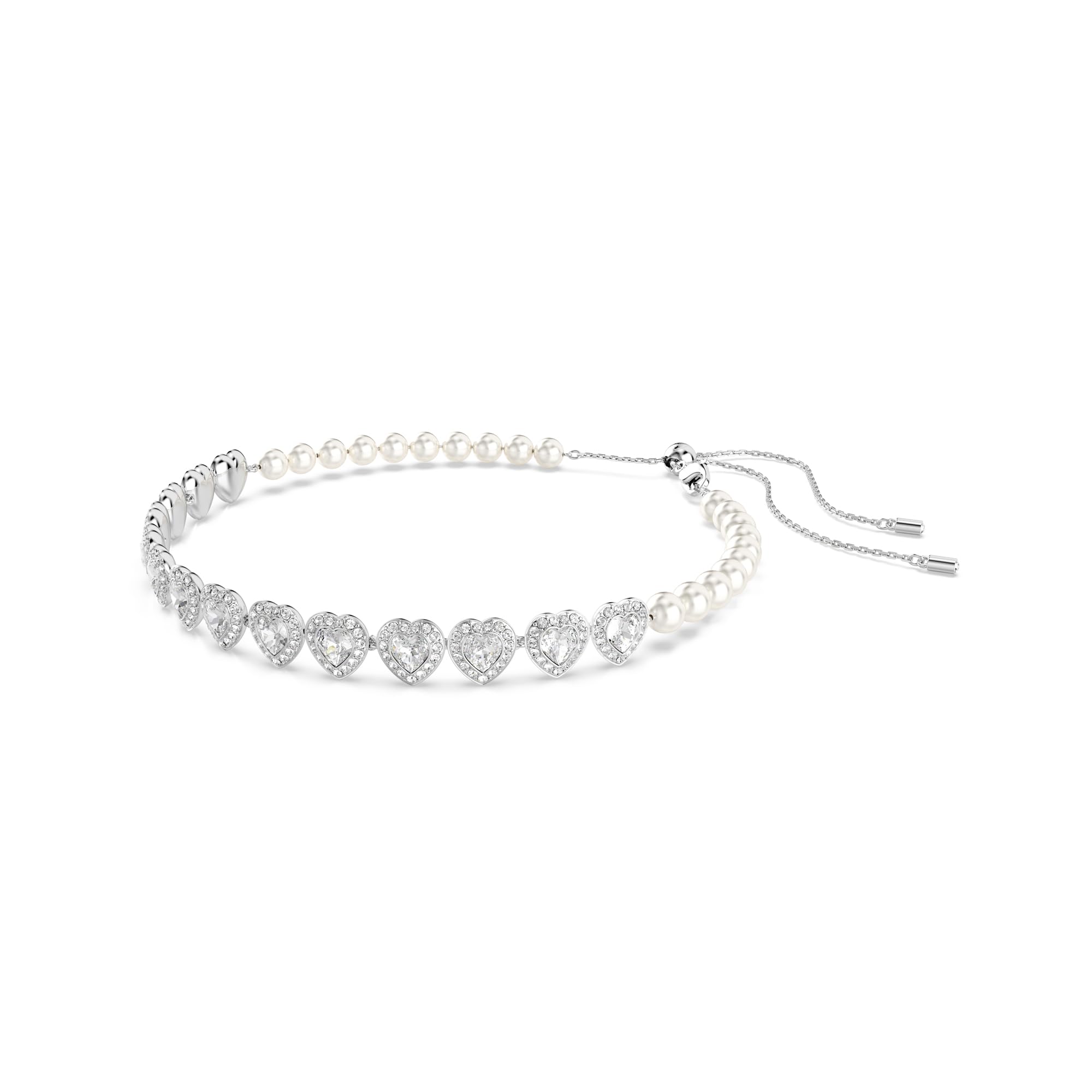 Swarovski Ariana Grande Collection, Clear Crystal & Pearls, Rhodium Finish, Necklaces, Earrings and Bracelets