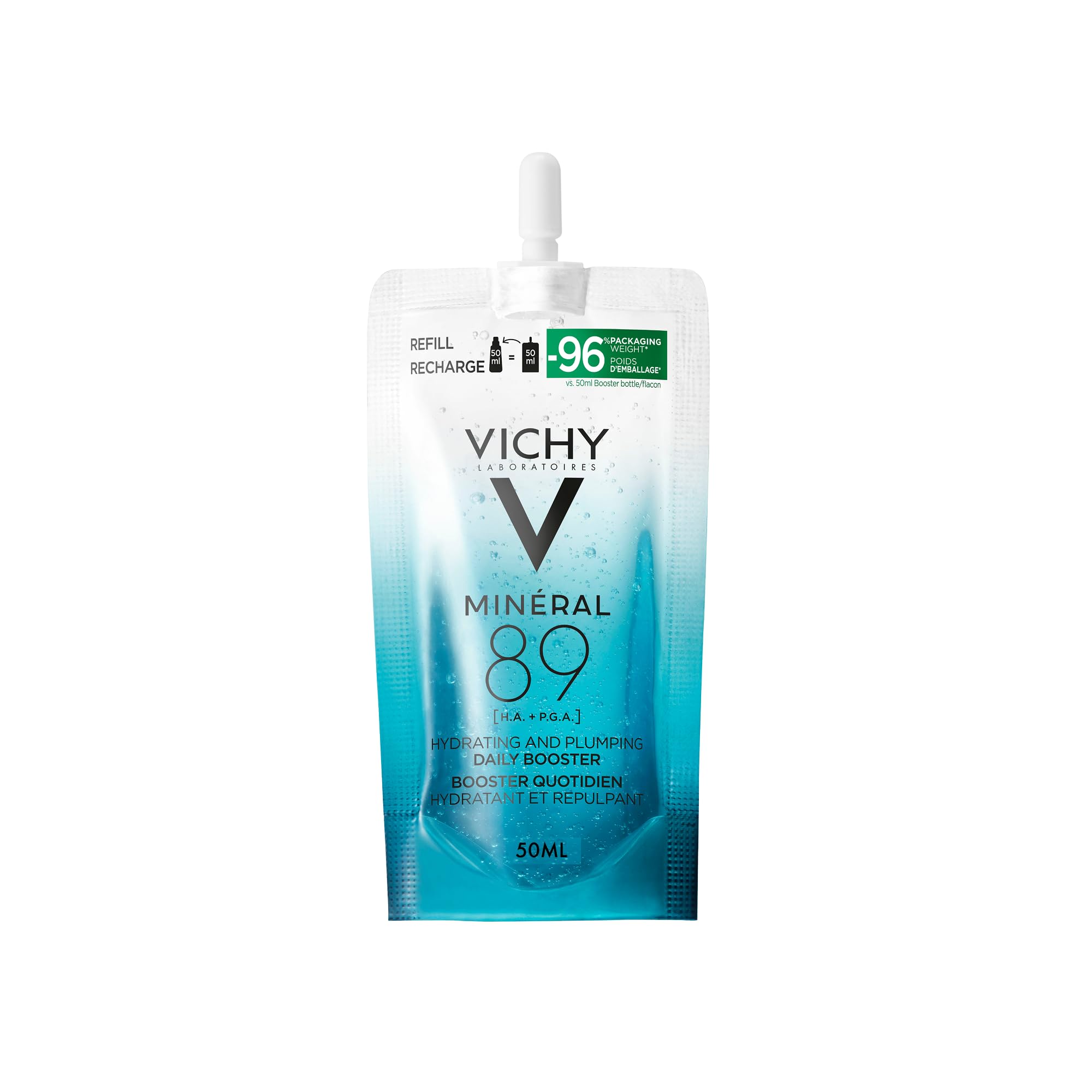 Vichy Minéral 89 Hyaluronic Acid Booster Face Serum Gel Refill, 50ml