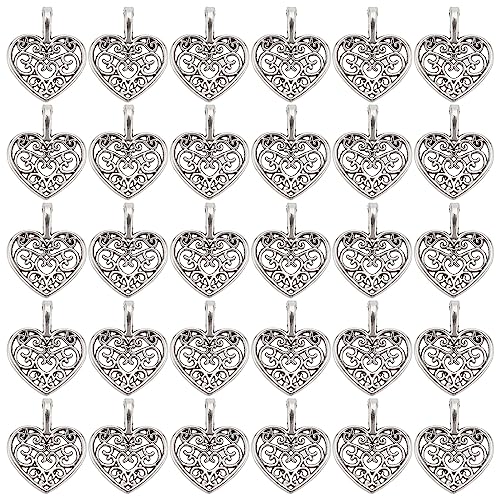 Facile da usare:I piccoli ciondoli a forma di cuore hanno un anello di congiunzione, facile da realizzare collana braccialetto portachiavi orecchino, puoi anche abbinarlo ad altri gioielli, indossare abiti in occasioni informali e formali