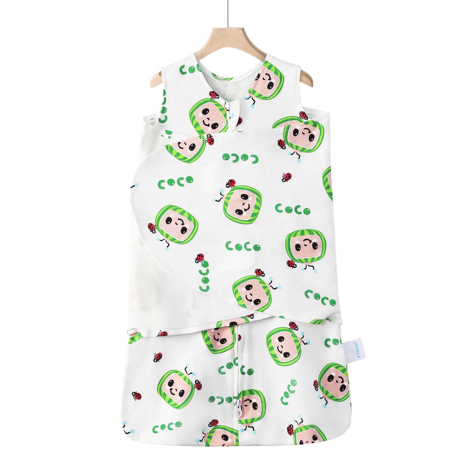 Ftikvo Swaddle-Blanket Baby Girl & Boy Swaddles Newborn Infant Transition 100% Cotton Wrap Blankets, 3-Way Adjustable Wearable Blanket, TOG 1.0 (