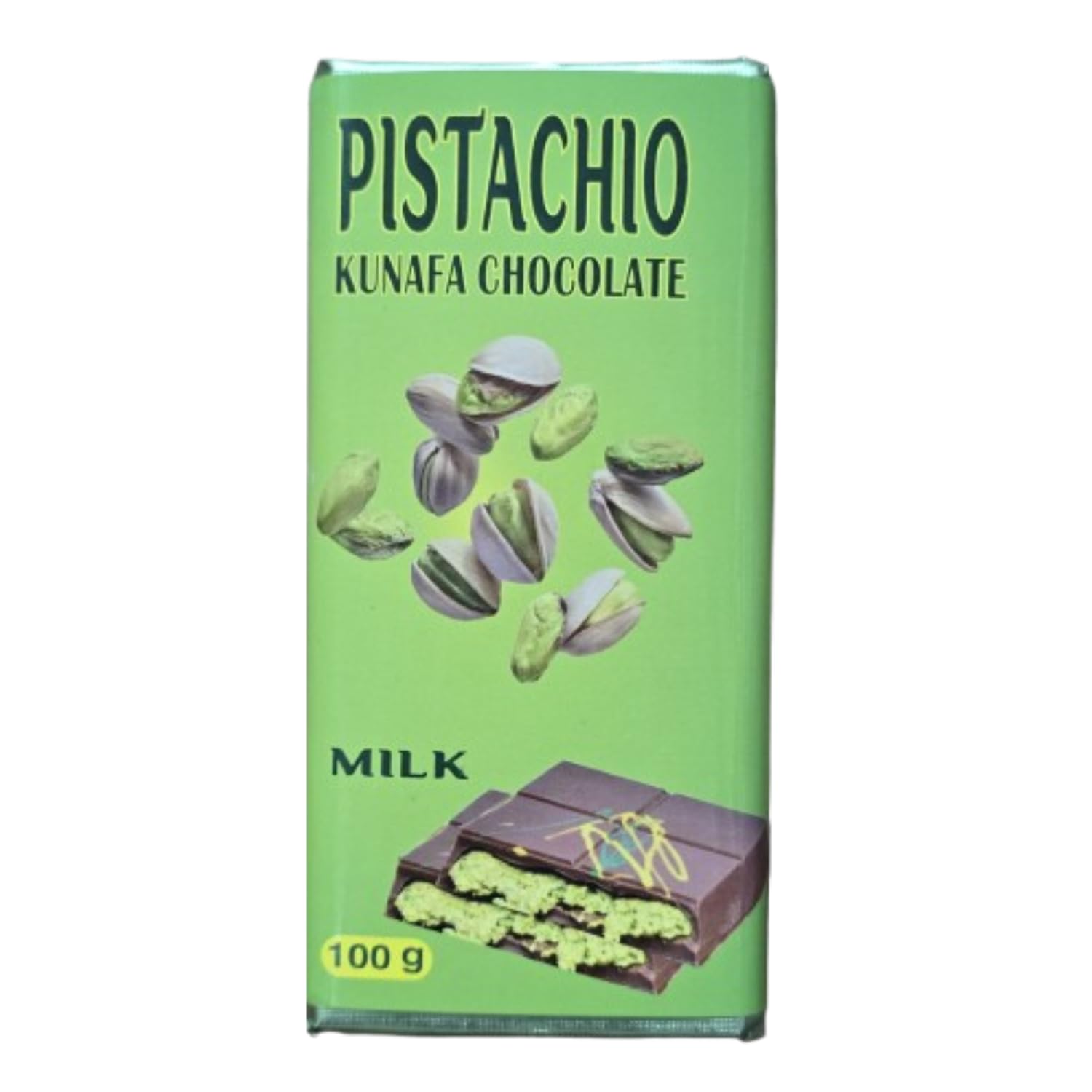 Dubai Kunafa Pistachio Milk Chocolate Bar 100g (Imported UAE)