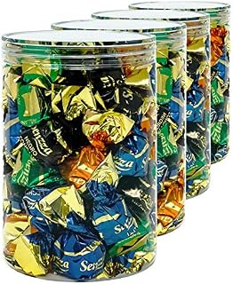 LG Luxury & Grace Set 4 Food Grade Polyethylene Jars, 1.1 L (15x10 cm), with Transparent Polyethylene Lids. Storage Canister for Food. Recyclable. 100% BPA-Free.