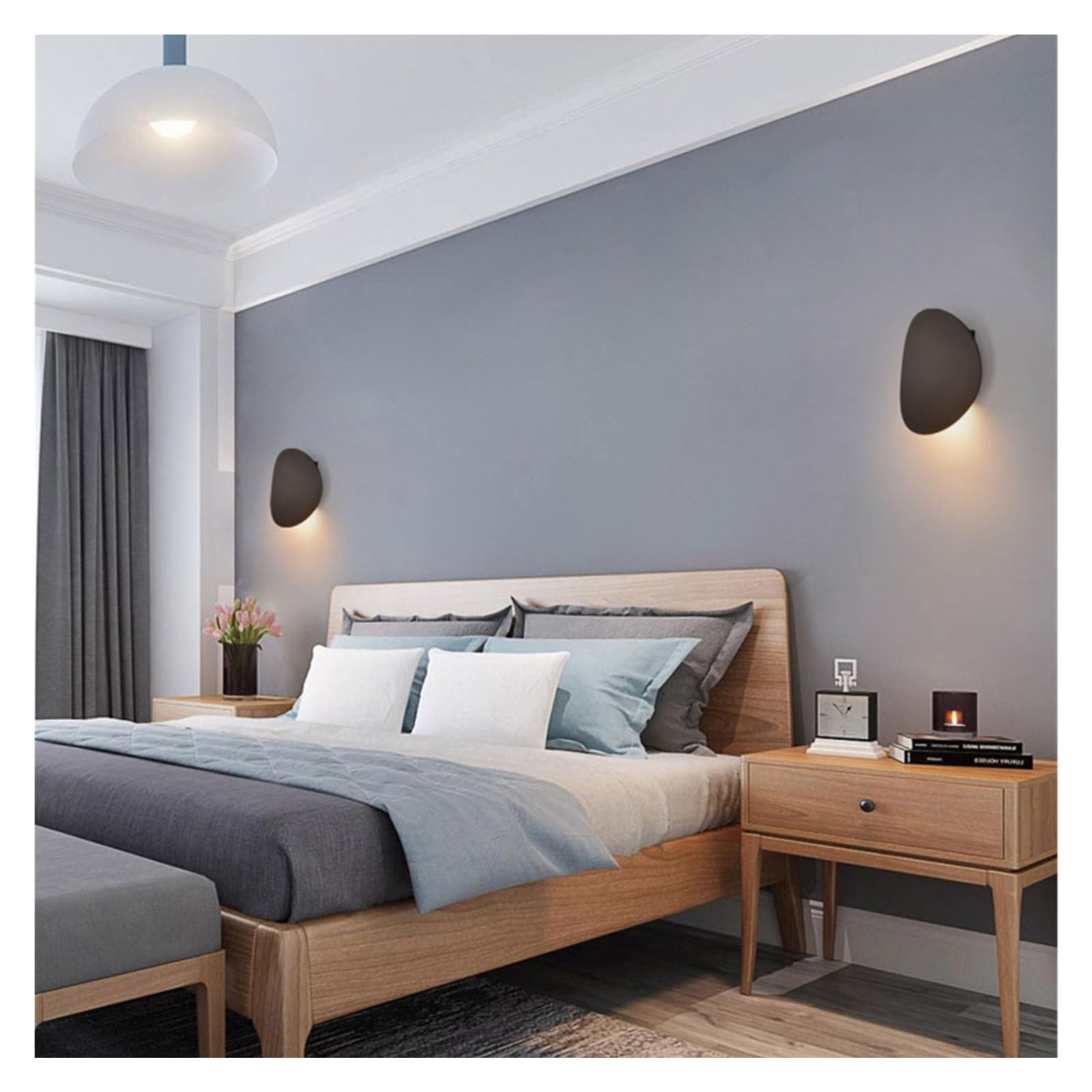 Kinkiety Wewnętrzne LED, Nowoczesna Prosta Aluminiowa Lampa Ścienna, Oświetlenie Sypialni I Salonu, Czarno-biało-złota Łatwy w instalacji(Black,Warm White (2700-3500K))