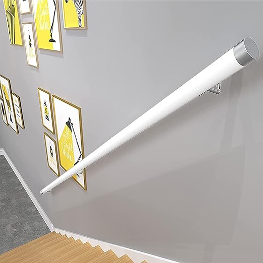 FAFZ Handrails For Stairs White, Handrail With Fittings End Caps Anti