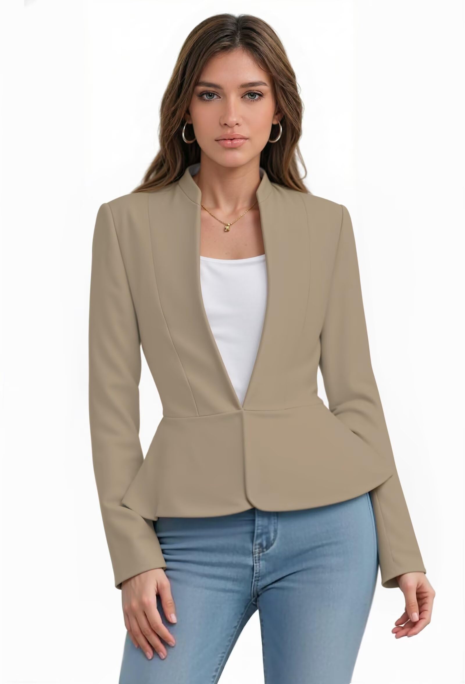hybrid & company Womens Casual Elegant Work Office Nylon Ponte Blazer Jacket-picture-48