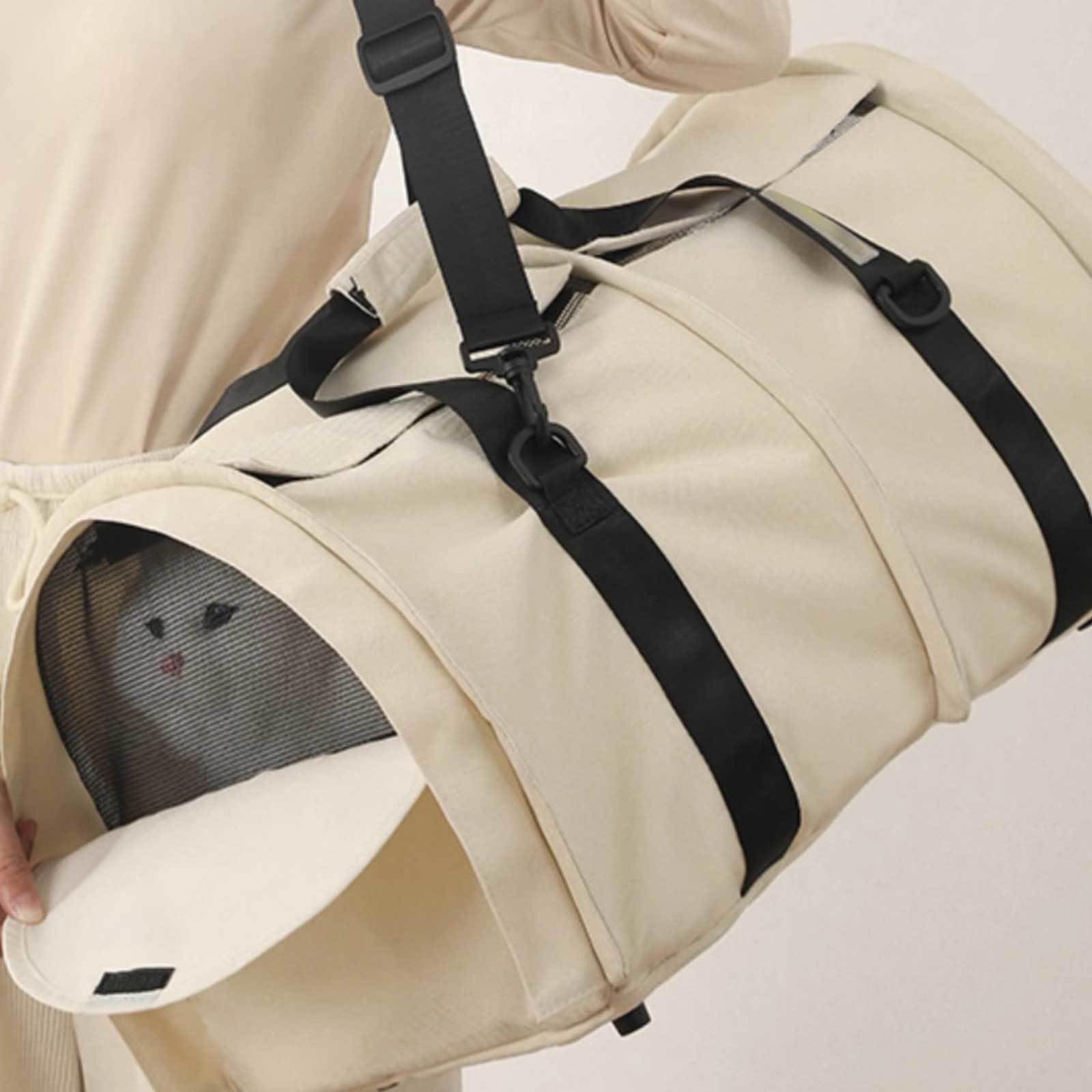 Bolsa de Transporte para Gatos y Perros Bolso Ligero para Mascotas con Lados Suaves Bolsa de Hombro Transpirable para Animales Pequeños, Conejos, Cachorros y Gatitos de hasta 10 LB,Beige