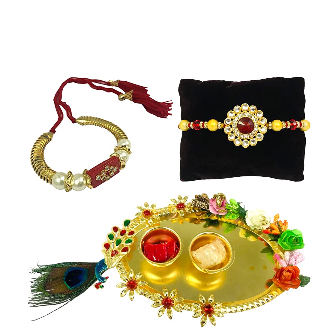 See full amazon price history chart for Evisha Mens Stone Studded Meenakari Rakhi and Lumba Chuda with Puja Thali for Bhaiya - Combo Set of 2 Pieces- Multicolour || rakhi || rakhi set Evisha Mens Stone Studded Meenakari Rakhi and Lumba Chuda with Puja Thali for Bhaiya - Combo Set of 2 Pieces- Multicolour || rakhi || rakhi set (B07VF1KY7G) Amazon Price History, Amazon Price Tracker