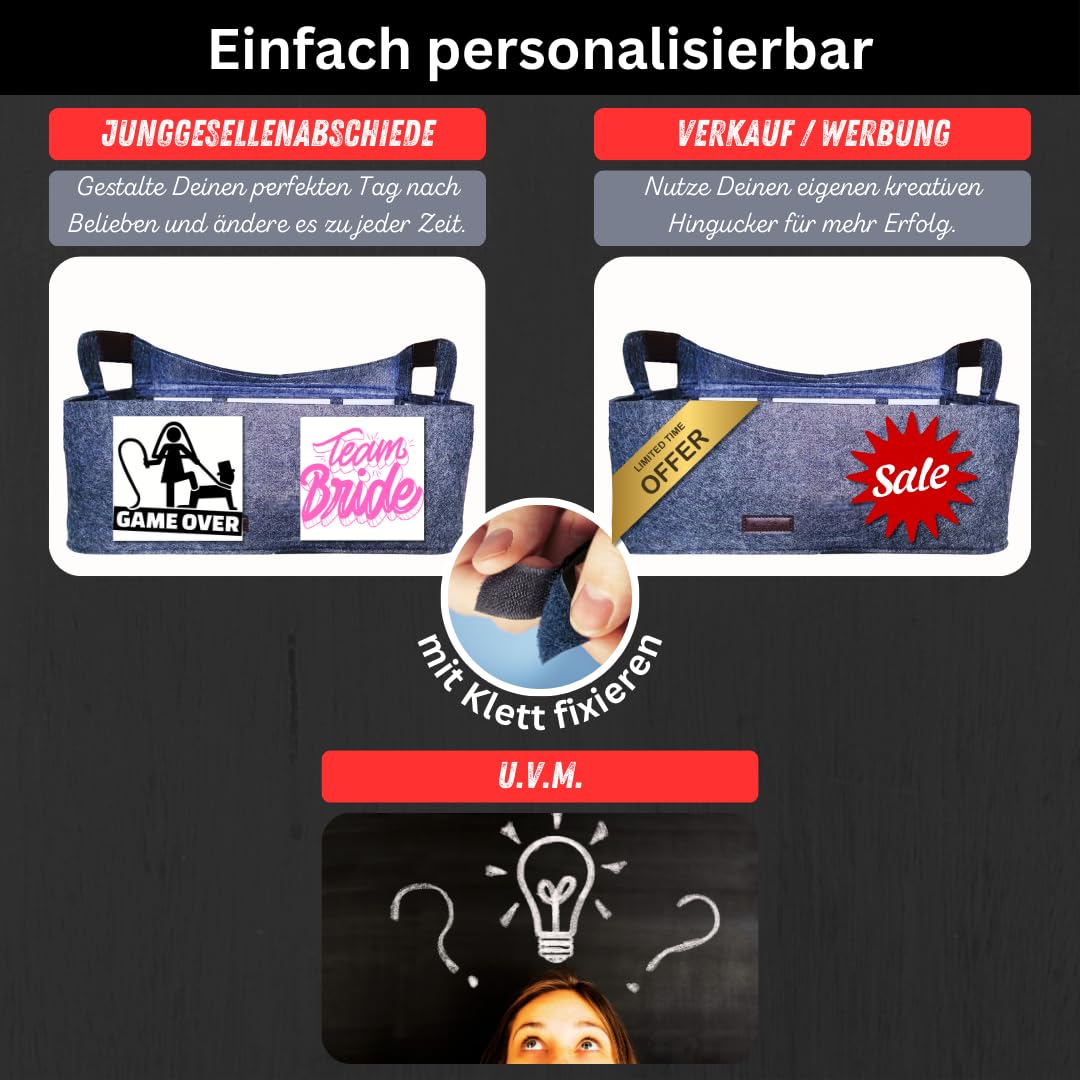 Bauchladen Junggesellinnenabschied JGA Frauen wiederverwendbarer Verkaufsstand mit CROSSFORT-TECHNIK