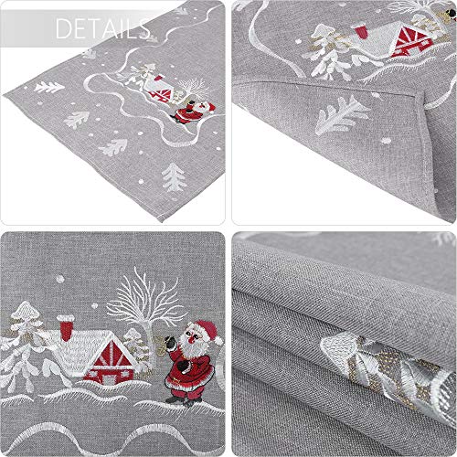 HALOVIE-Christmas-Table-Runner-Decoration-Dining-Table-Cloth-Runners-Snowflake-Deer-for-Home-Kitchen-Party-Wedding-Thanksgiving-35-180cm