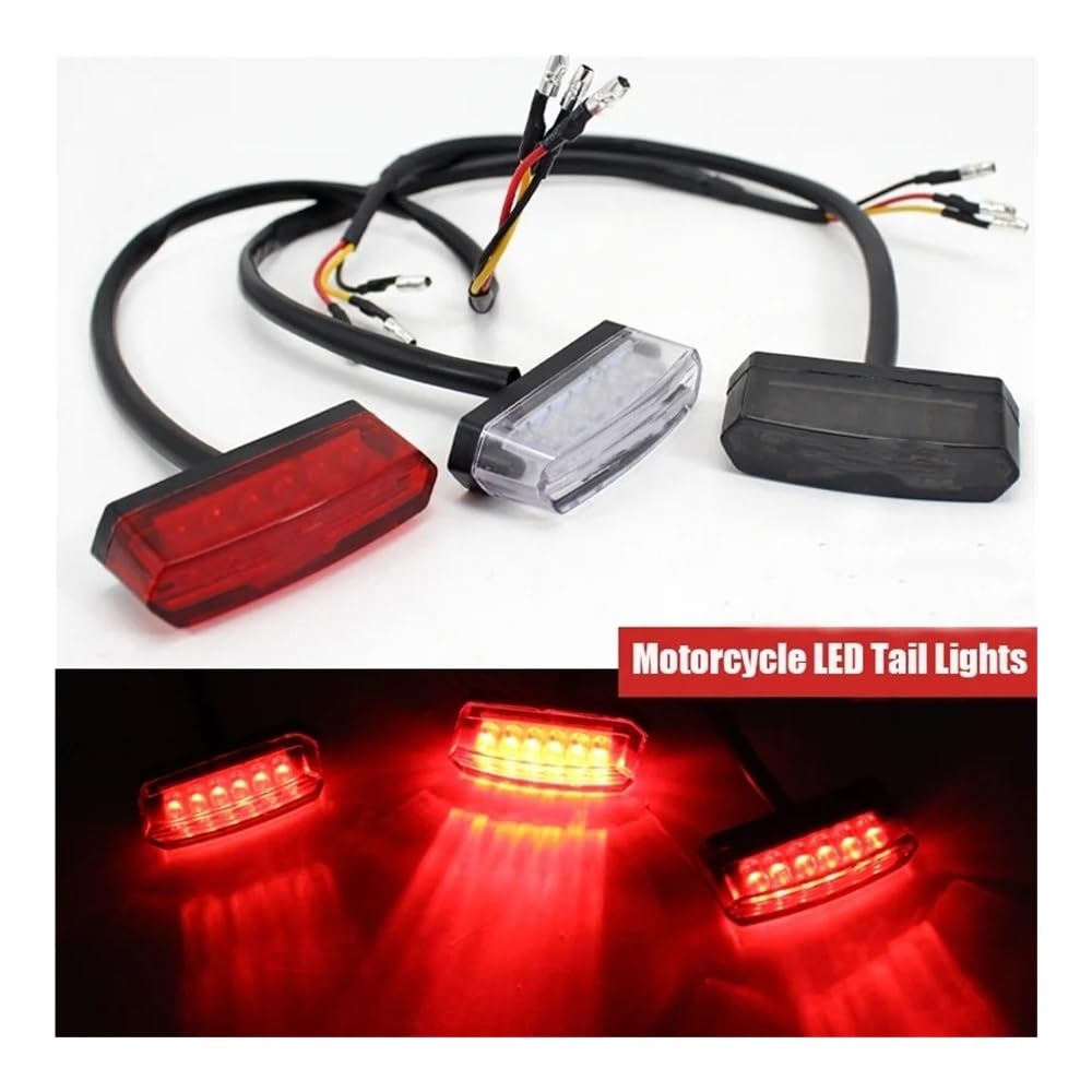 Generique Moto Arrière Lampe Accessoires De Moto 12V, Feux Arrière LED, Feu Plaque D'immatriculation, Stop