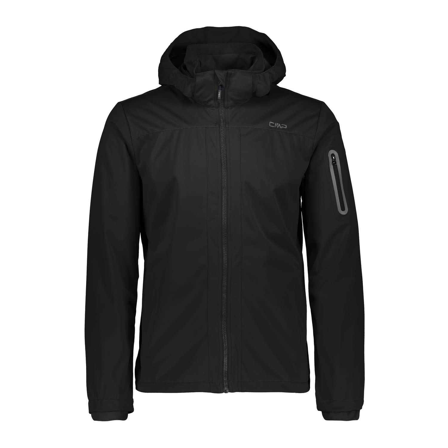 Cmp Men's Noir Zipped Hooded Hiking Jacket