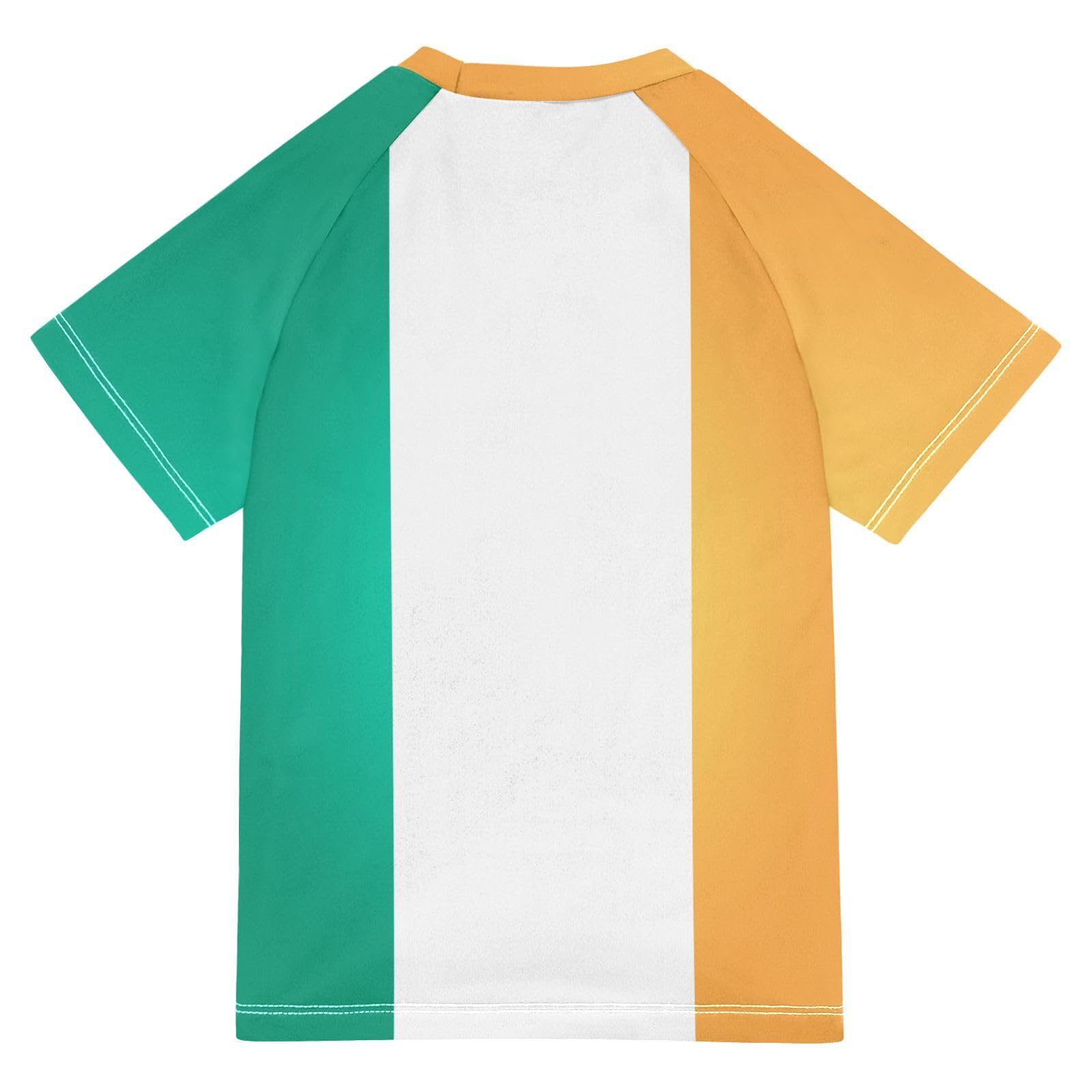 Aflyko Patriot Boys' Swim Shirt Flag of Ireland Rash Guard Beachwear Sun Protection Fishing Hiking Camping Surfing Swimming Toddler Infant Summer Daily T-Shirt, 4T Multicoloured