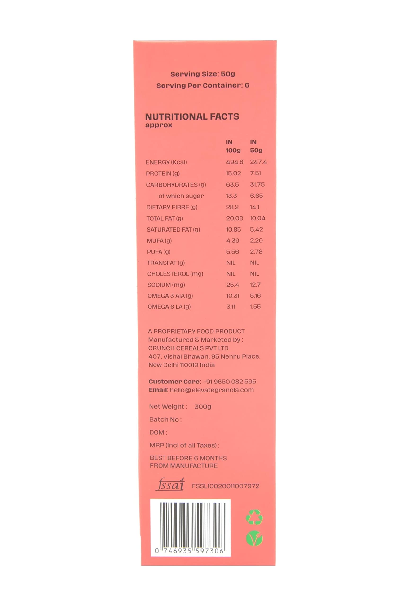 Elevate Granola Apple & Cinnamon 300g | 34% Oats, 26% Real Apples, 20% Seeds | High Protein & Fibre | No Added Sugar | Vegan Healthy Breakfast Cereal & Snack 1
