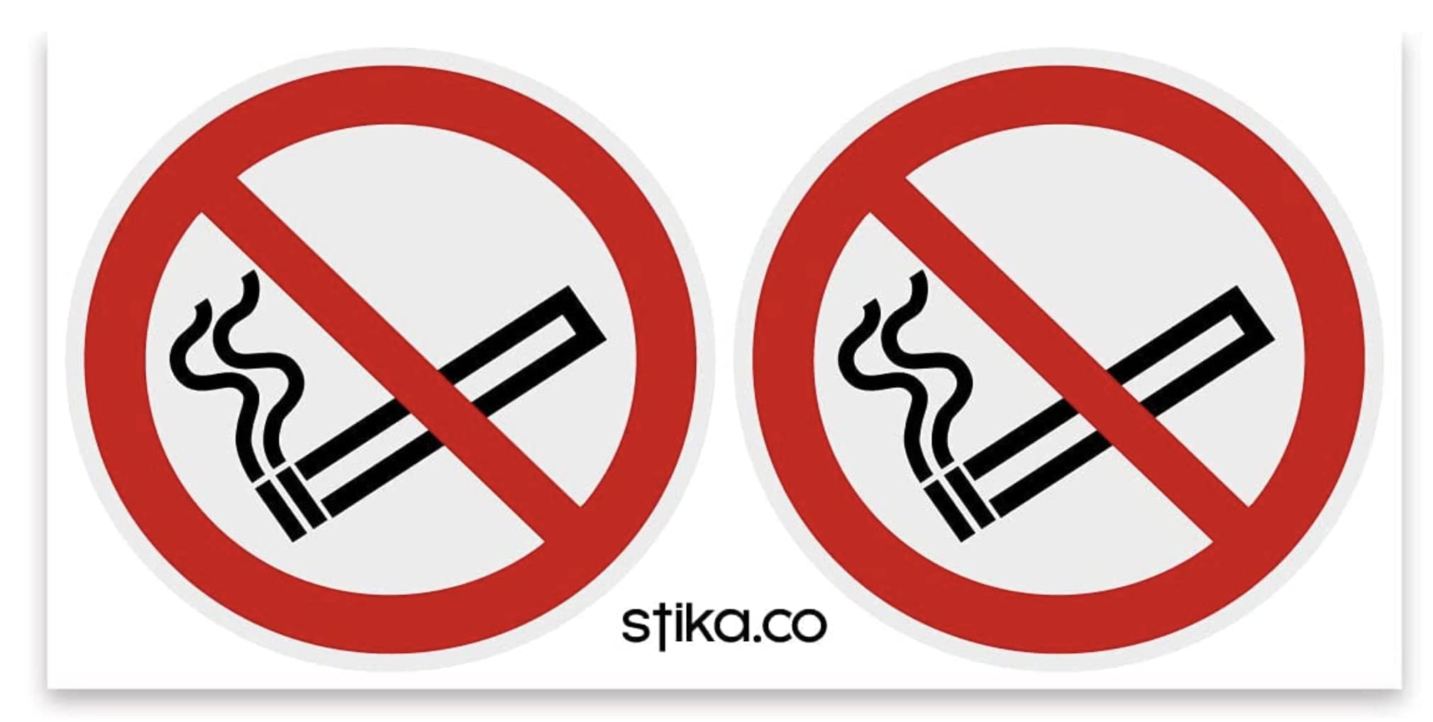 Stika.co White Ensure Smoke-Free Spaces: Set Of 10 Vinyl No Smoking Sign Stickers (75Mm) For Vehicles, Car, Van, Taxi, Coach, Lorry, Bus, Windows, And Shops