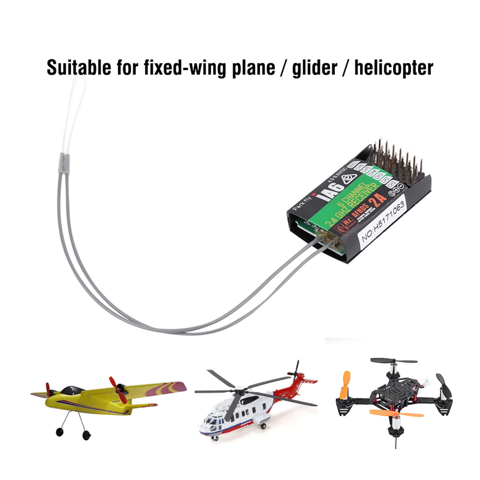 FS-IA6 6CH-Empfänger, Hochempfindlicher 2,4-GHz-Frequenzempfänger, Kurze Verzögerung für RC-Enthusiasten